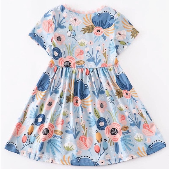 Blue Floral Dress - Picture 2 of 5